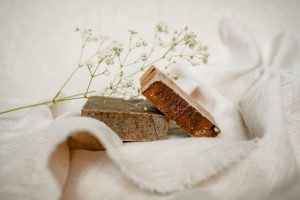 baby s breath flowers on brown bar soaps